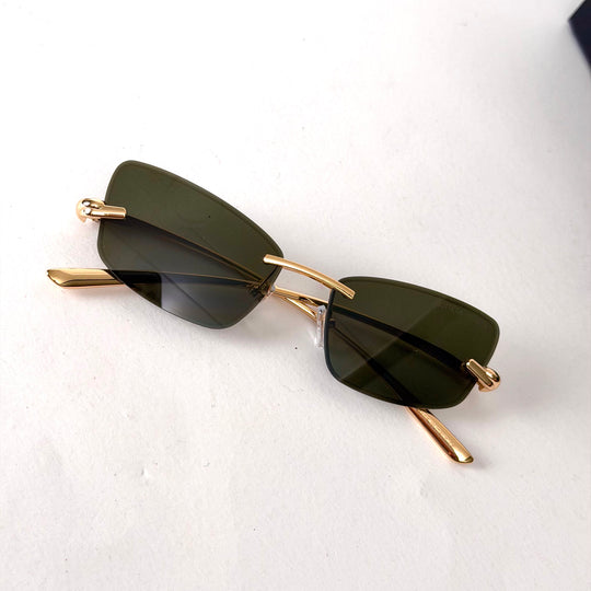 Bottega Veneta Rimless Rectangle – Olive Green