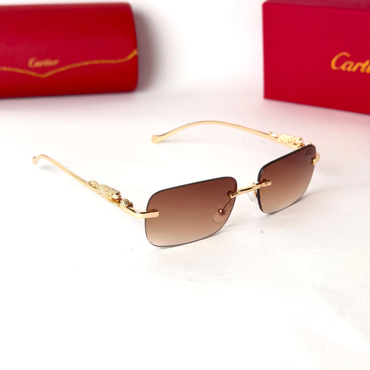Cartier Rimless Rectangle – Brown Gradient Lenses