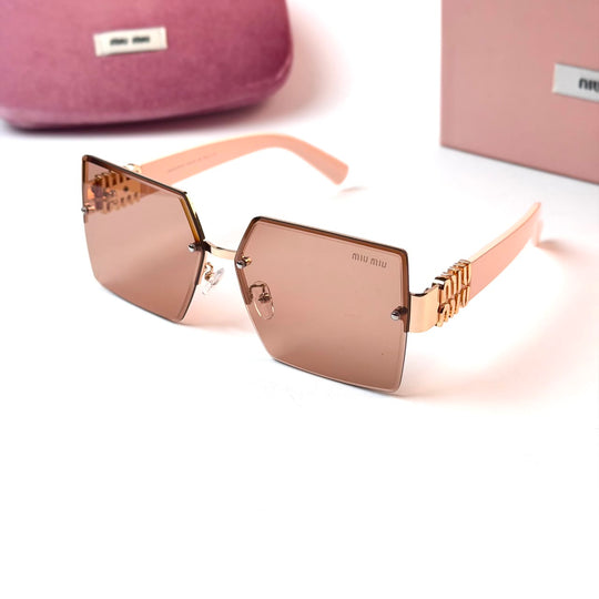 Miu Miu Oversized Square - Nude Brown