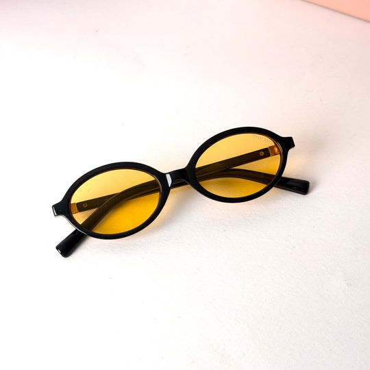 Miu Miu Oval – Black Yellow Lenses