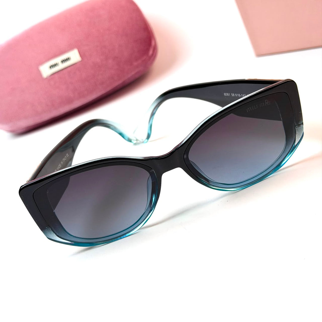 Miu Miu Sculpted Cat Eye – Teal Black