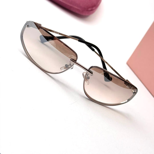 Miu Miu Curved Butterfly – Silver Champagne