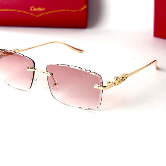 Cartier Rimless Square – Rose Pink Gradient Lenses