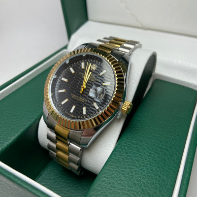 Rolex Date Just For Him - Two-Tone with Black Textured Dial