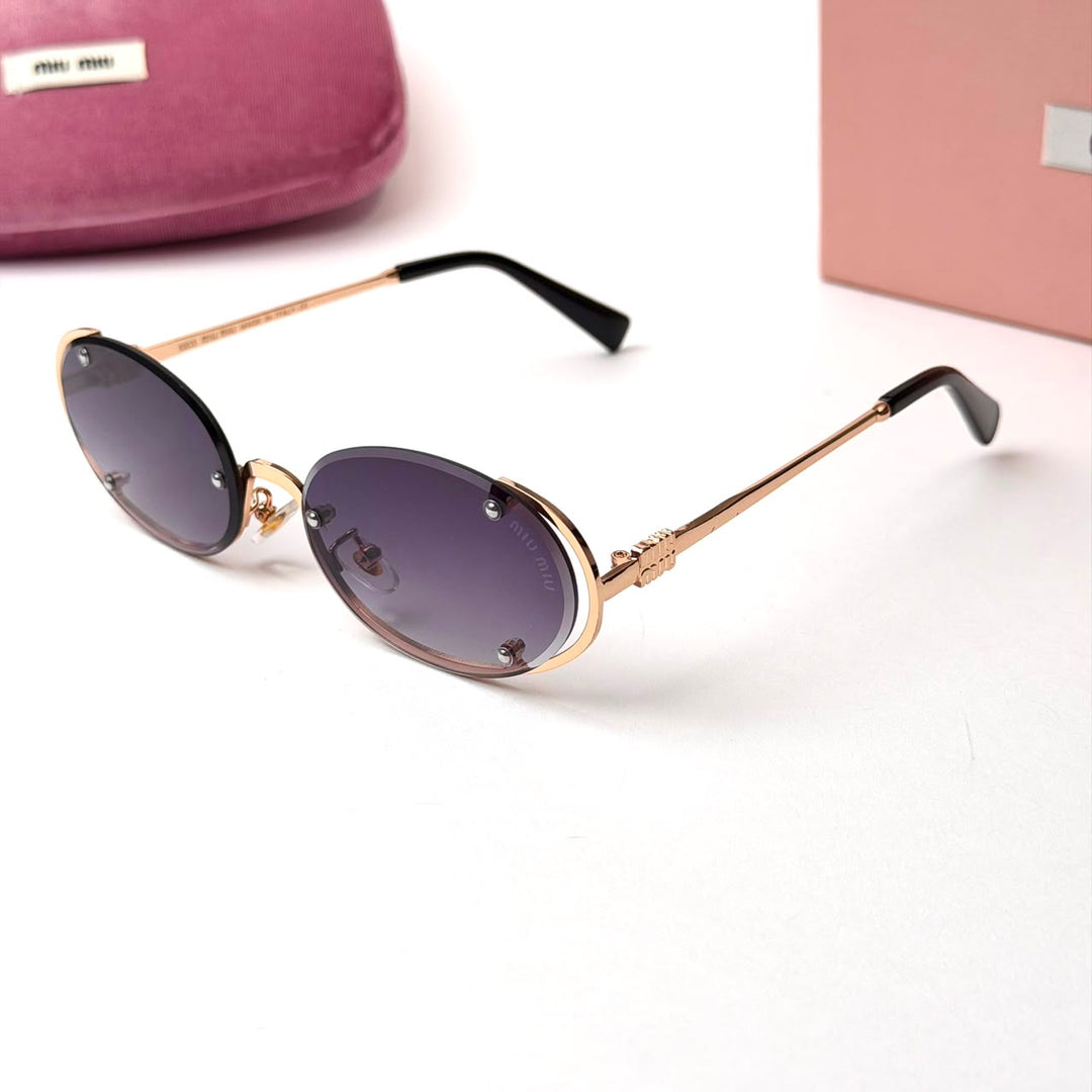 MIU MIU Logo MU A54S – Gold Purple Gradient