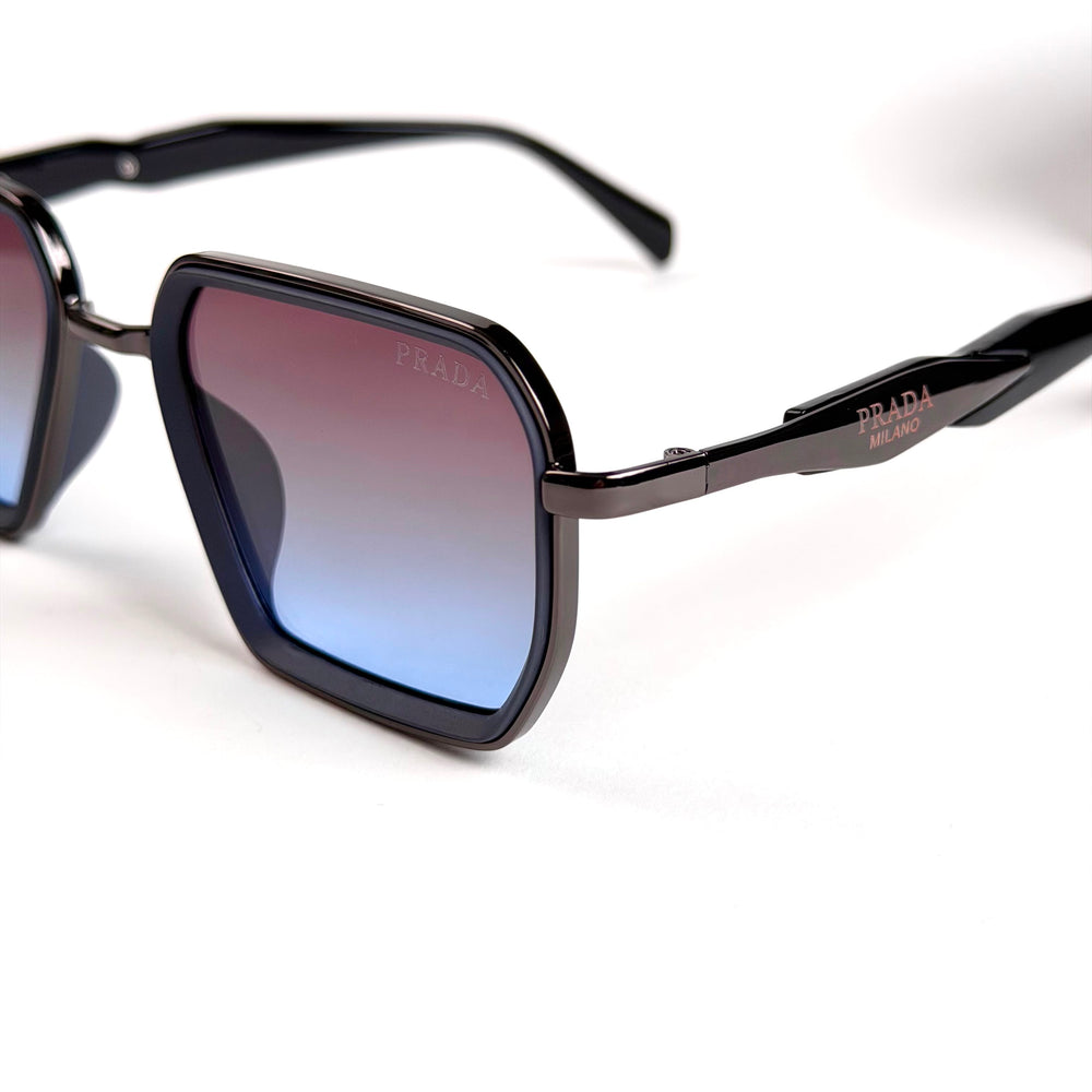 Prada Geometric Square – Burgundy Blue Gradient