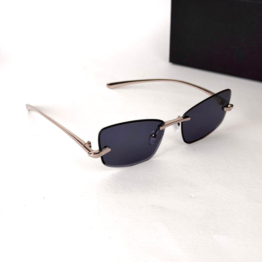 Bottega Veneta Rimless Rectangle – Smoke Black