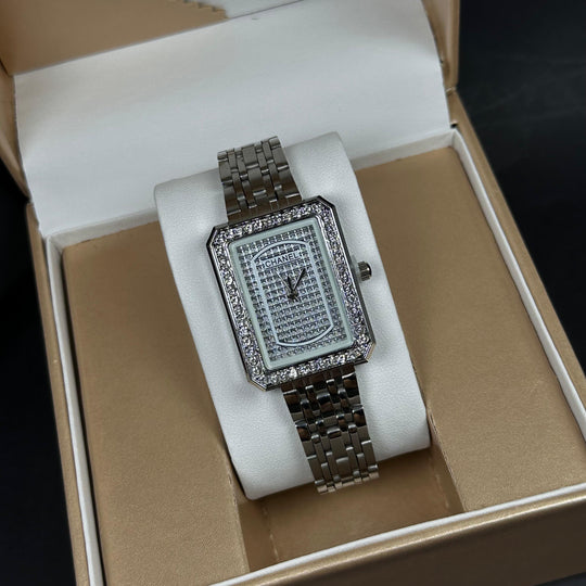 Chanel Crystal Rectangle – Silver White