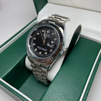Rolex date just Diamond for Him - Black Dial