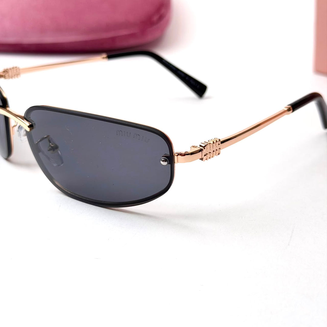 Miu Miu Slim Rectangle – Rose Gold Smoke