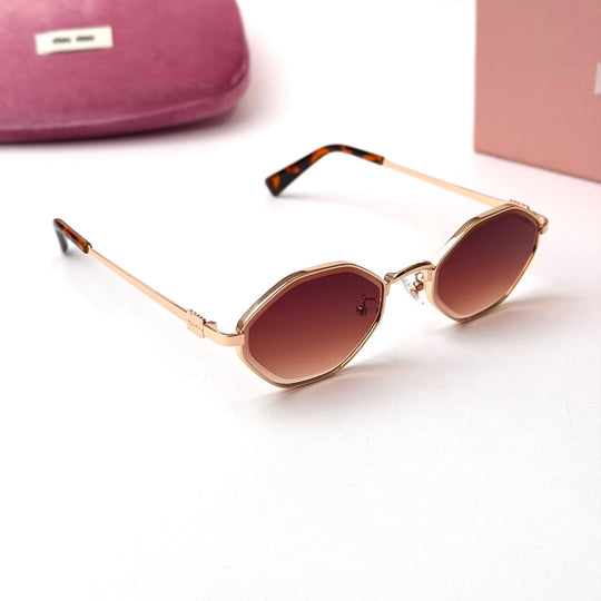 Miu Miu MU 173AV Polygonal – Rose Gold Burgundy