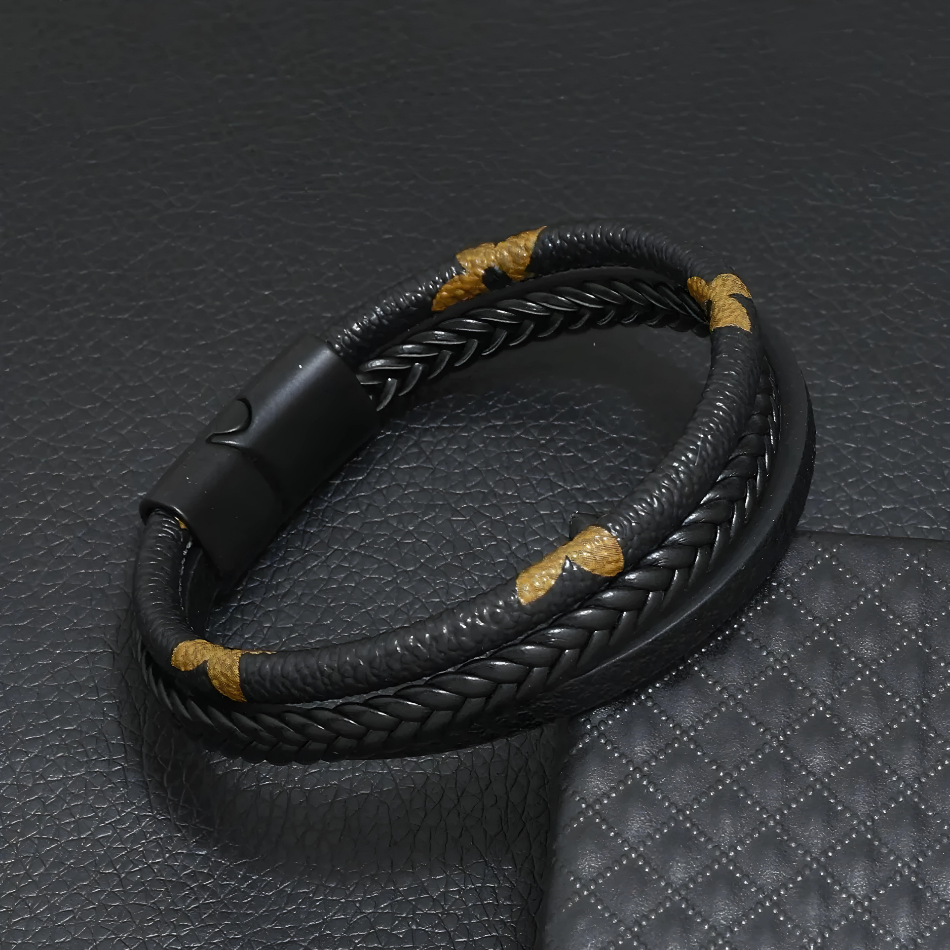 Men Braided Bracelet Trio