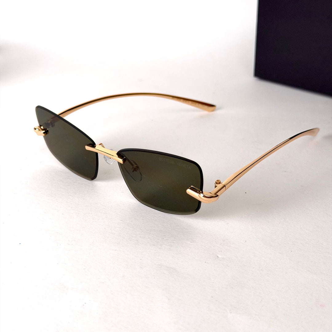 Bottega Veneta Rimless Rectangle – Olive Green