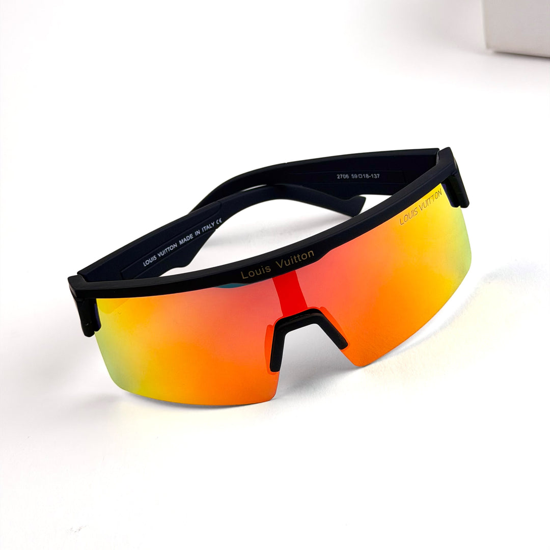 Louis Vuitton Sport Shield – Black Orange Red Mirror