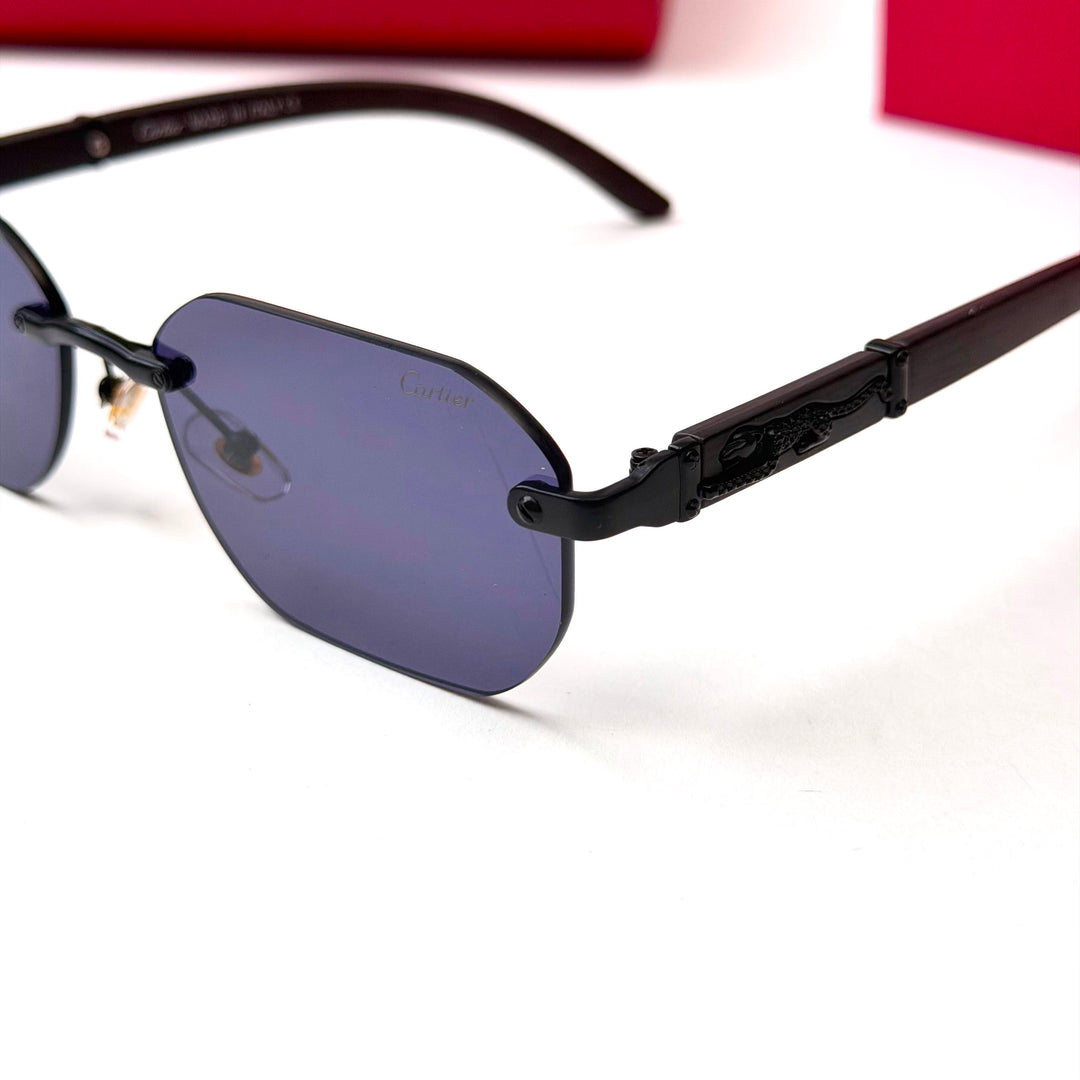 CARTIER Rimless Panthère – Black Purple Smoke