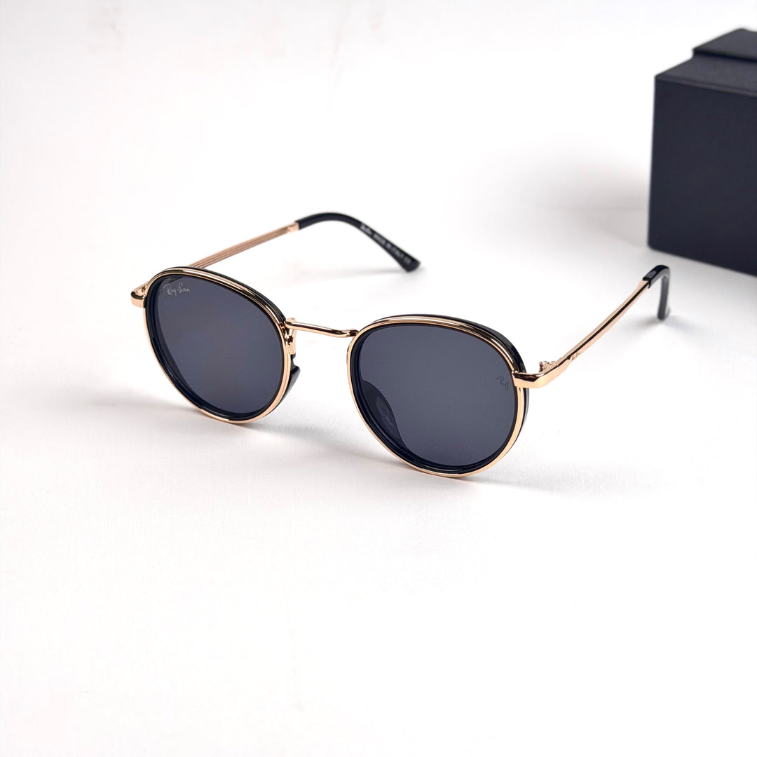 Ray Ban Double Rim Round – Gold Black