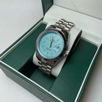 Rolex Date Just For Him - Light Blue Textured Dial