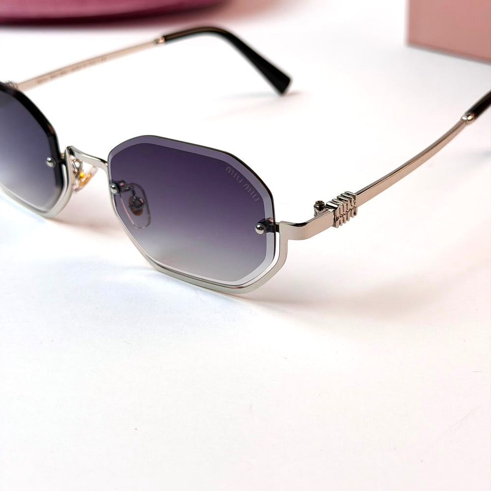 MIU MIU Geometric Octagonal – Silver Purple Gradient