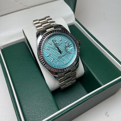 Rolex Date Just For Him - Light Blue Textured Dial