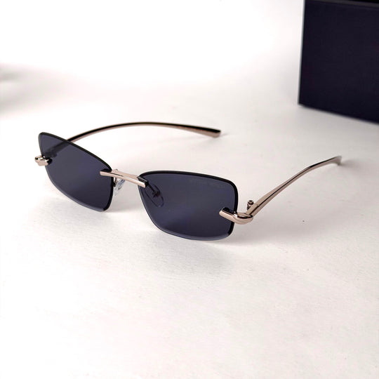 Bottega Veneta Rimless Rectangle – Smoke Black