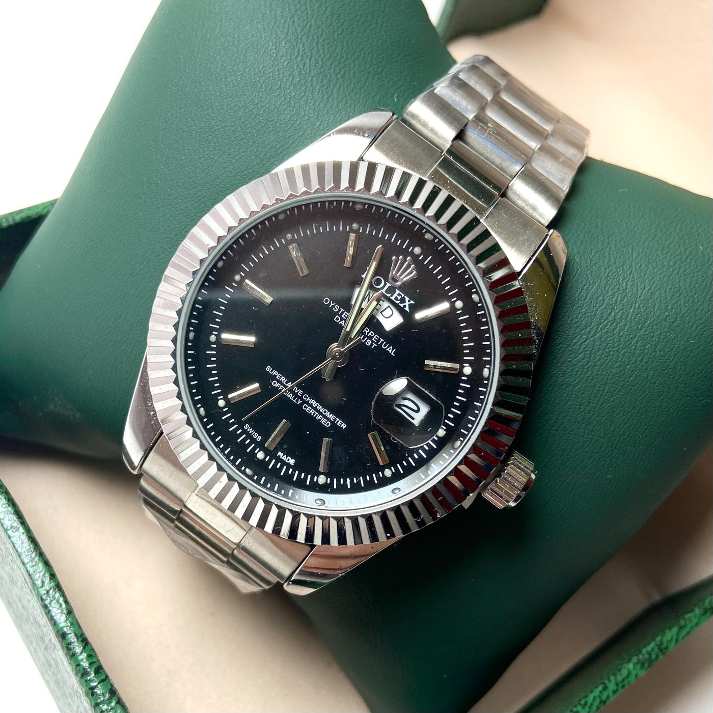Rolex Oyster Date Just silver