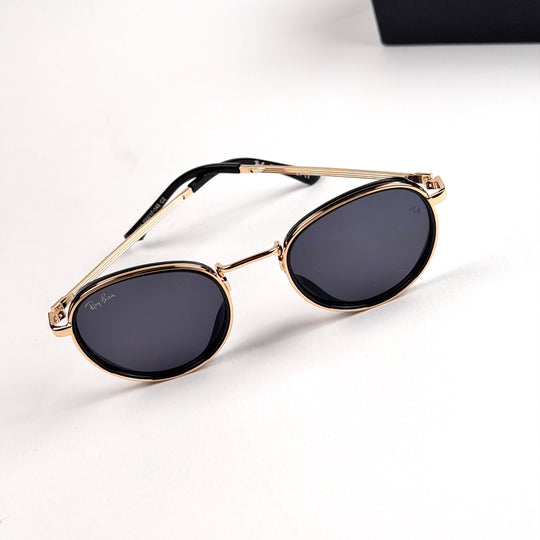 Ray Ban Double Rim Round – Gold Black
