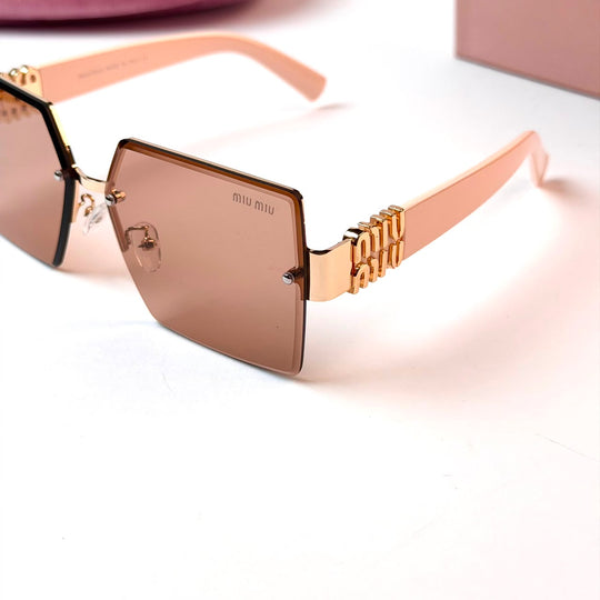 Miu Miu Oversized Square - Nude Brown