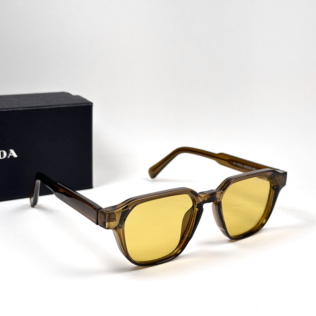PRADA Symbole Square – Transparent Brown Yellow