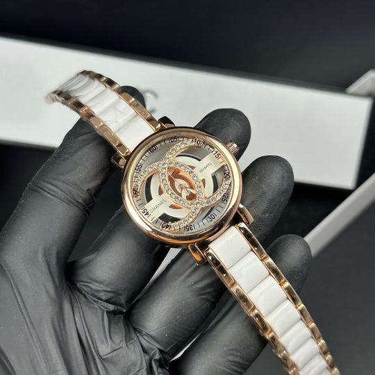 Chanel CC Crystal – Rose Gold White