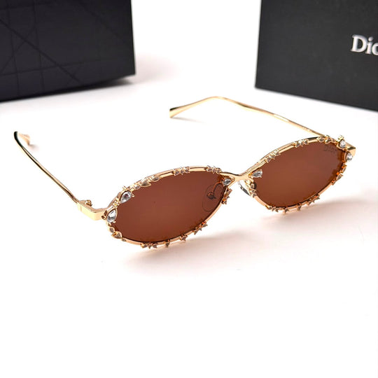 DIOR Crystal Oval – Gold Brown
