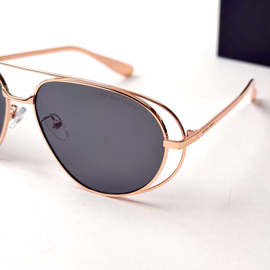 Bottega Veneta Ribbon Aviator - Rose Gold Black