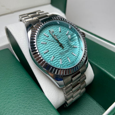 Rolex Date Just For Him - Light Blue Textured Dial