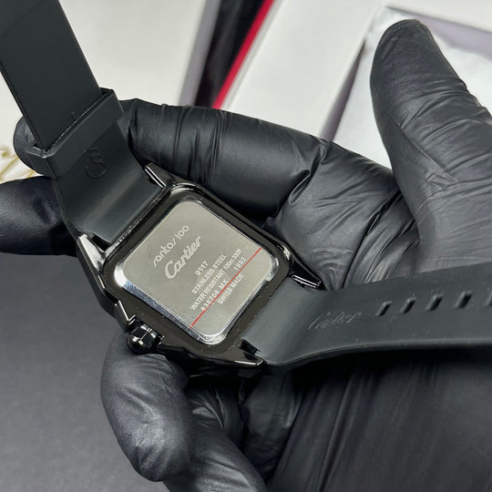 Cartier Santos Tank Rubber For Him – Black &amp; Rose Gold