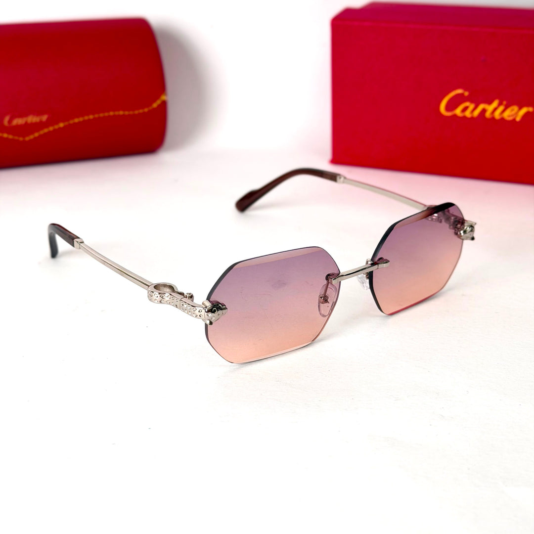 Panthère de Cartier Rimless Hexagon – Silver Pink Gradient