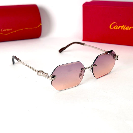 Panthère de Cartier Rimless Hexagon – Silver Pink Gradient