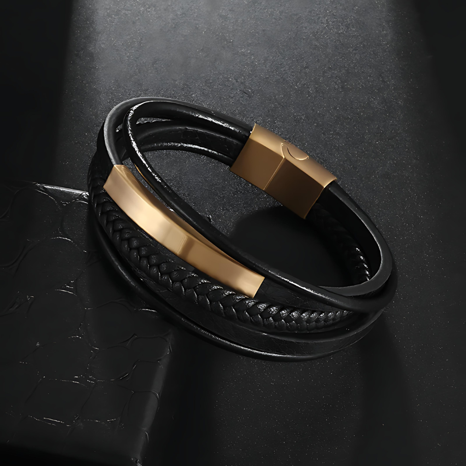 Men's Leather Wristband Bracelet