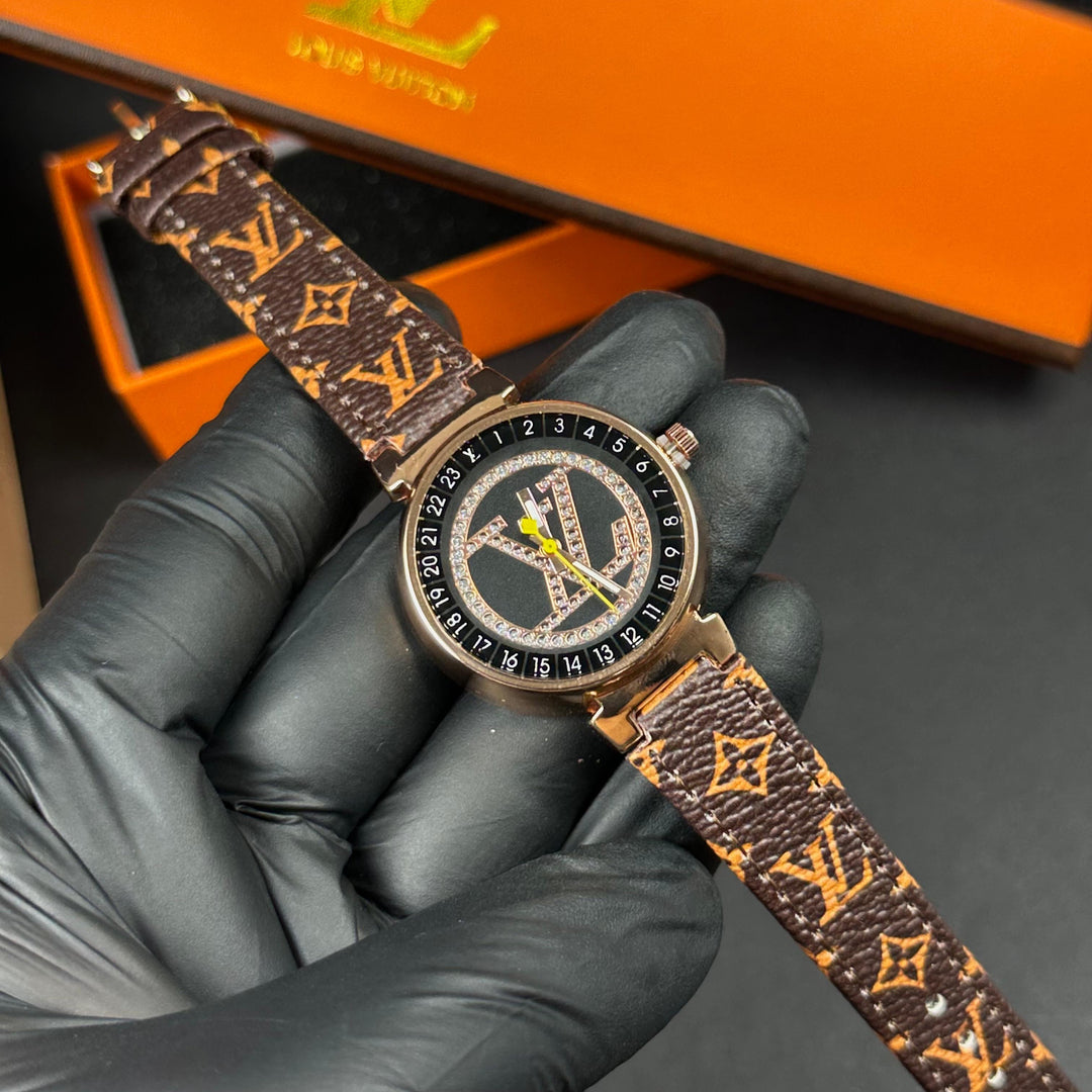 Louis Vuitton LV Crystal Round – Rose Gold Monogram Brown
