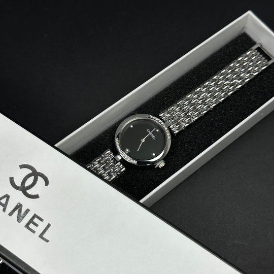 Chanel Crystal Round – Silver Black