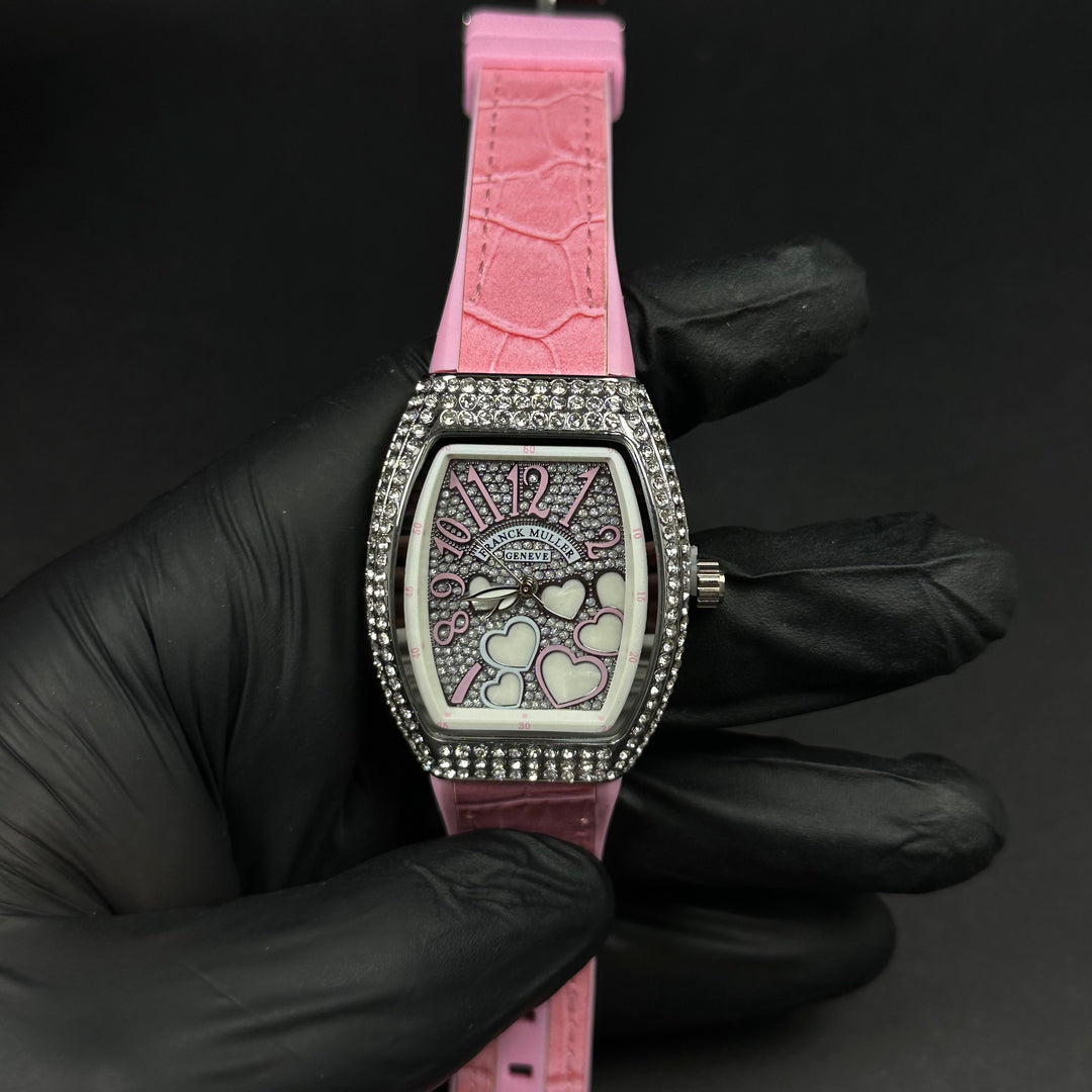 Franck Muller Vanguard Heart For Her – pink &amp; Silver Diamond