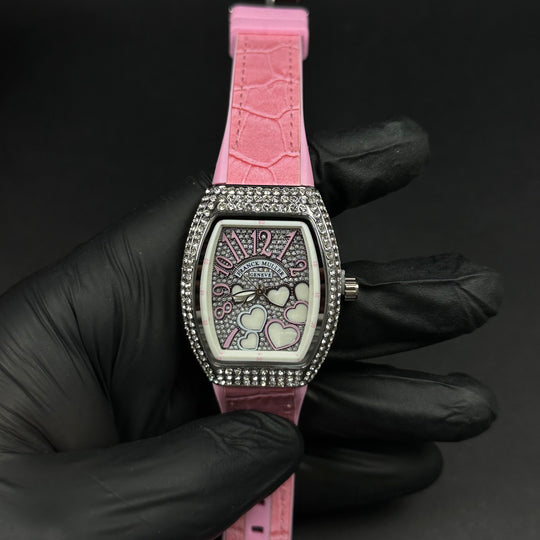 Franck Muller Vanguard Heart For Her – pink &amp; Silver Diamond