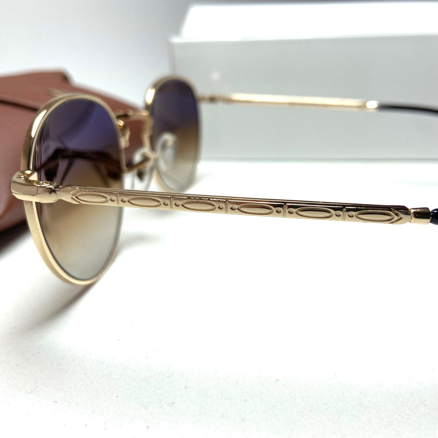 Ray Ban Golden Brown Round Ornate Edition