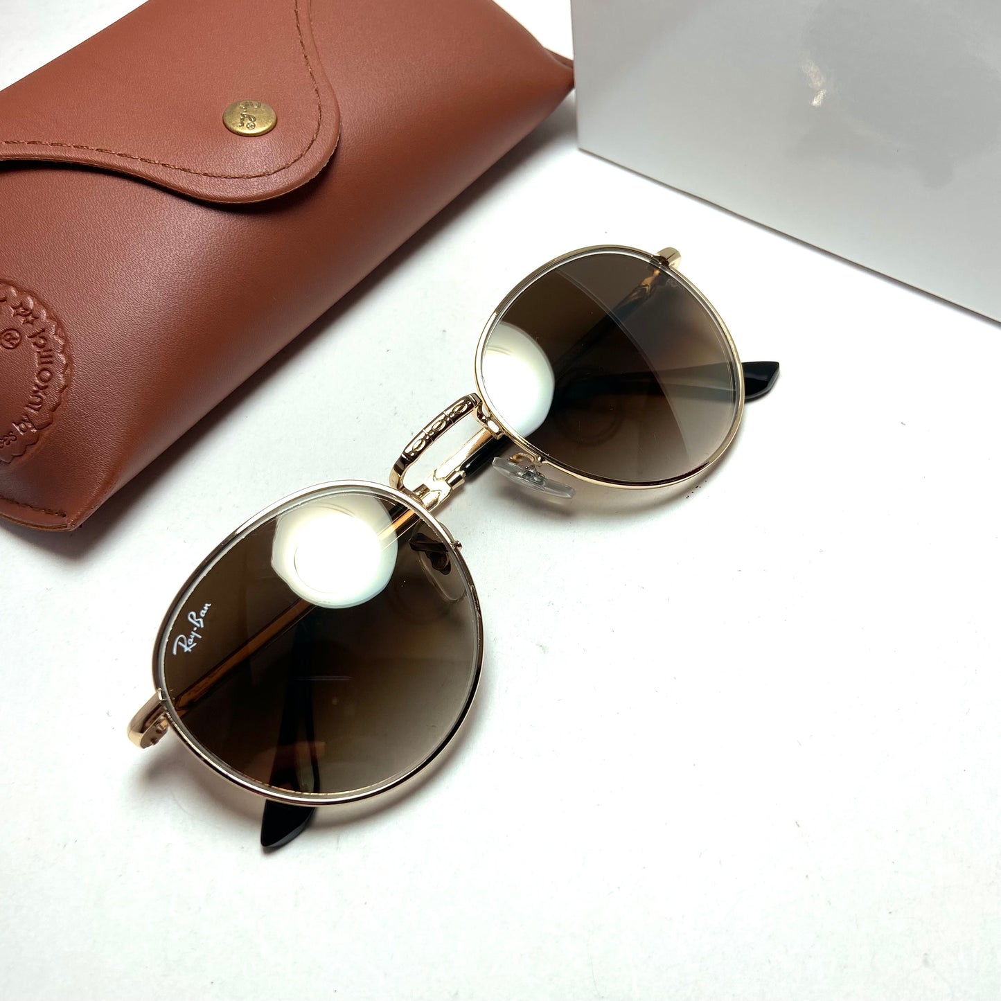 Ray Ban Golden Brown Round Ornate Edition