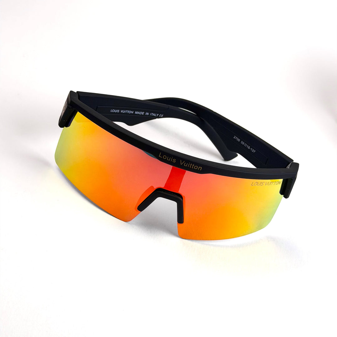 Louis Vuitton Sport Shield – Black Orange Red Mirror