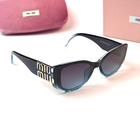 Miu Miu Sculpted Cat Eye – Teal Black