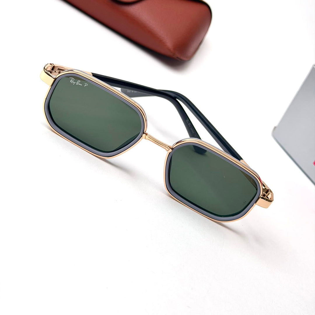 Ray Ban Double Frame Square – Gold Green