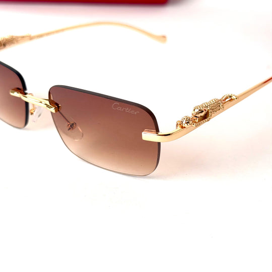 Cartier Rimless Rectangle – Brown Gradient Lenses