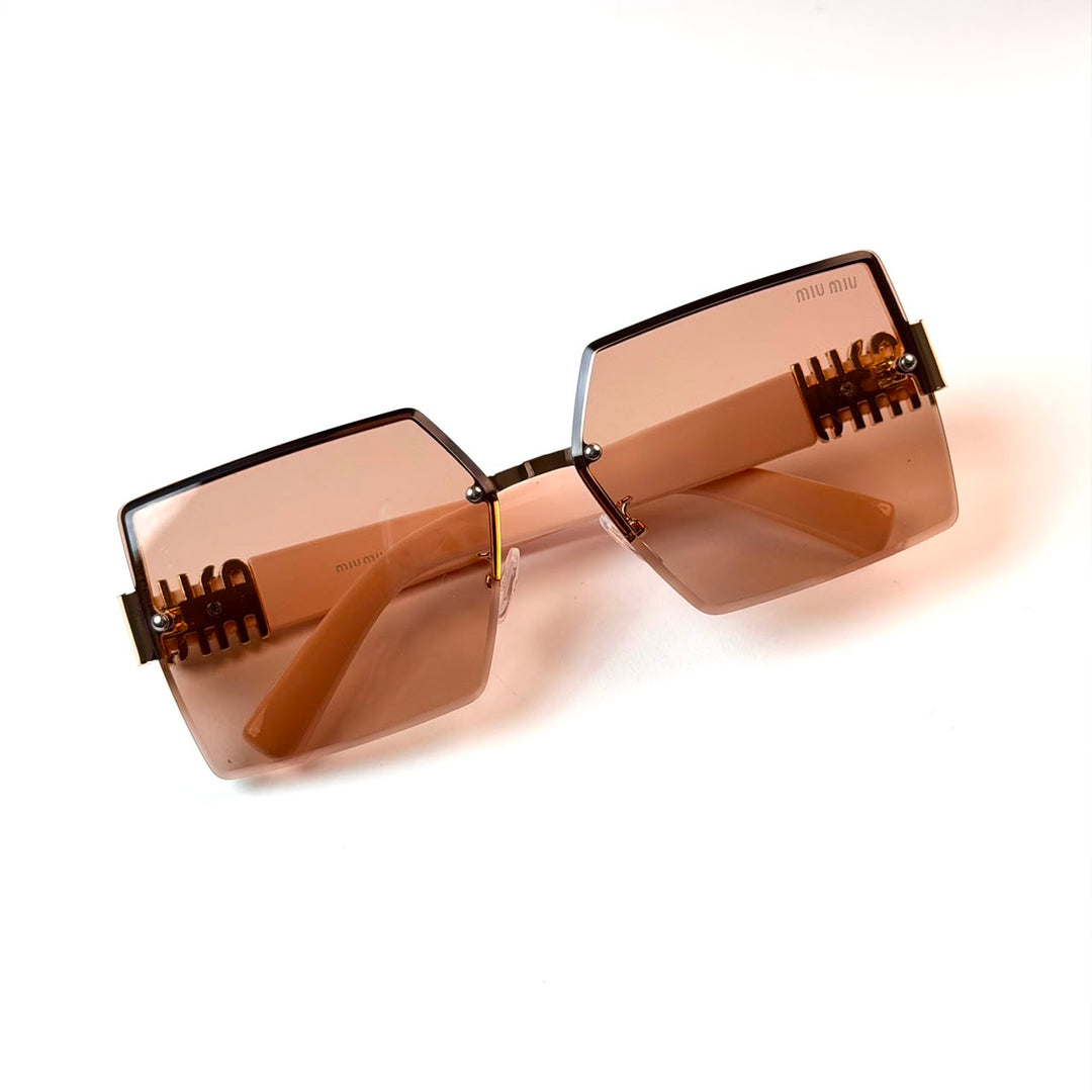 Miu Miu Oversized Square - Nude Brown