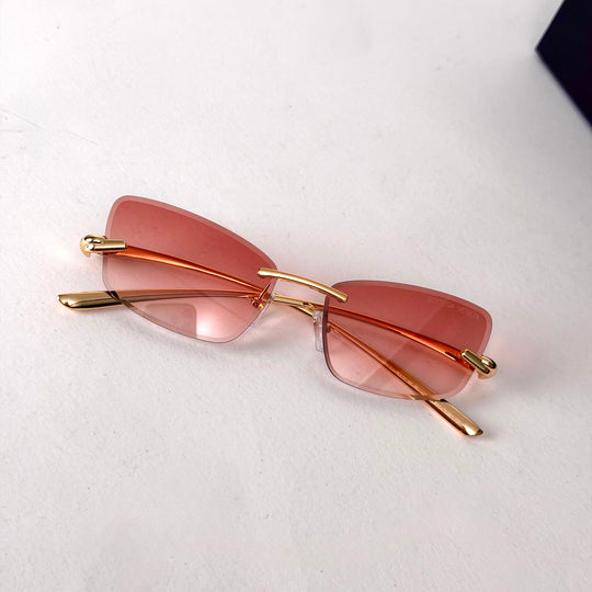 Bottega Veneta Rimless Rectangle – Rose Gradient