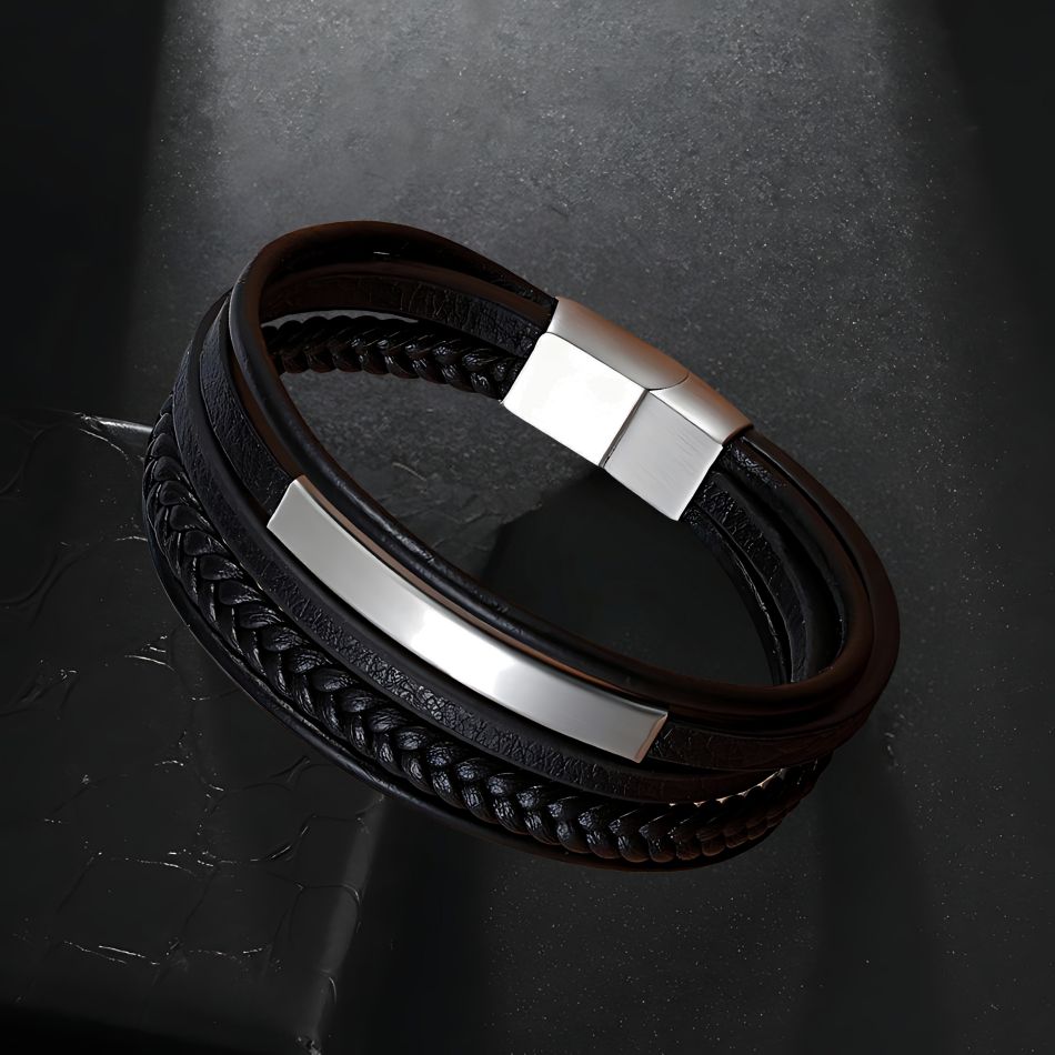 Men's Leather Wristband Bracelet