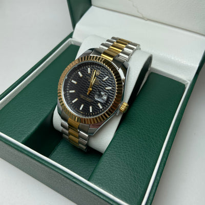 Rolex Date Just For Him - Two-Tone with Black Textured Dial